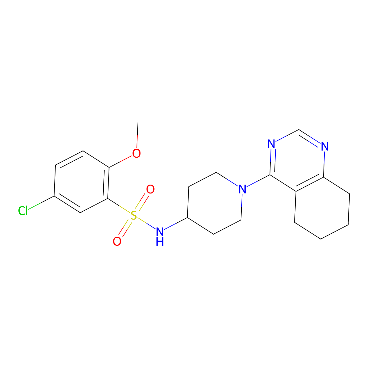 5-chloro-2-methoxy-N-(1-(5,6,7,8-tetrahydroquinazolin-4-yl)piperidin-4-yl)benzenesulfonamide molecular structure, CAS 1904177-22-5