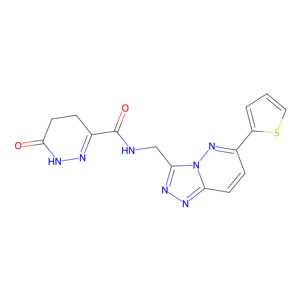 6-oxo-N-((6-(thiophen-2-yl)-[1,2,4]triazolo[4,3-b]pyridazin-3-yl)methyl)-1,4,5,6-tetrahydropyridazine-3-carboxamide molecular structure, CAS 1904178-39-7