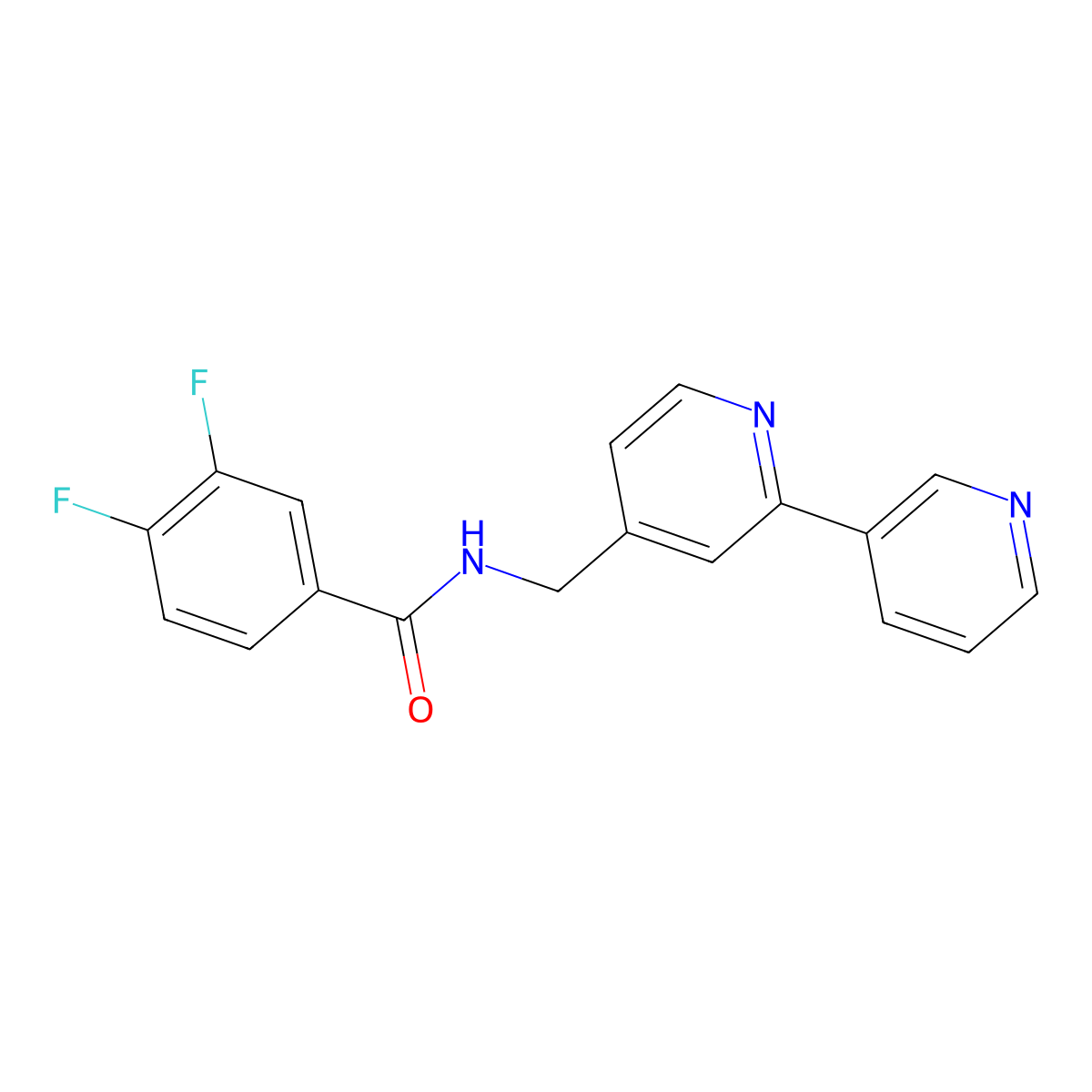 N-([2,3'-bipyridin]-4-ylmethyl)-3,4-difluorobenzamide molecular structure, CAS 1904178-70-6