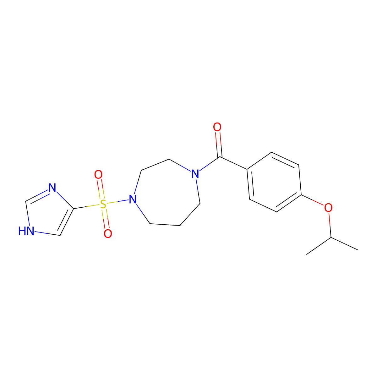 (4-((1H-imidazol-4-yl)sulfonyl)-1,4-diazepan-1-yl)(4-isopropoxyphenyl)methanone molecular structure, CAS 1904182-17-7