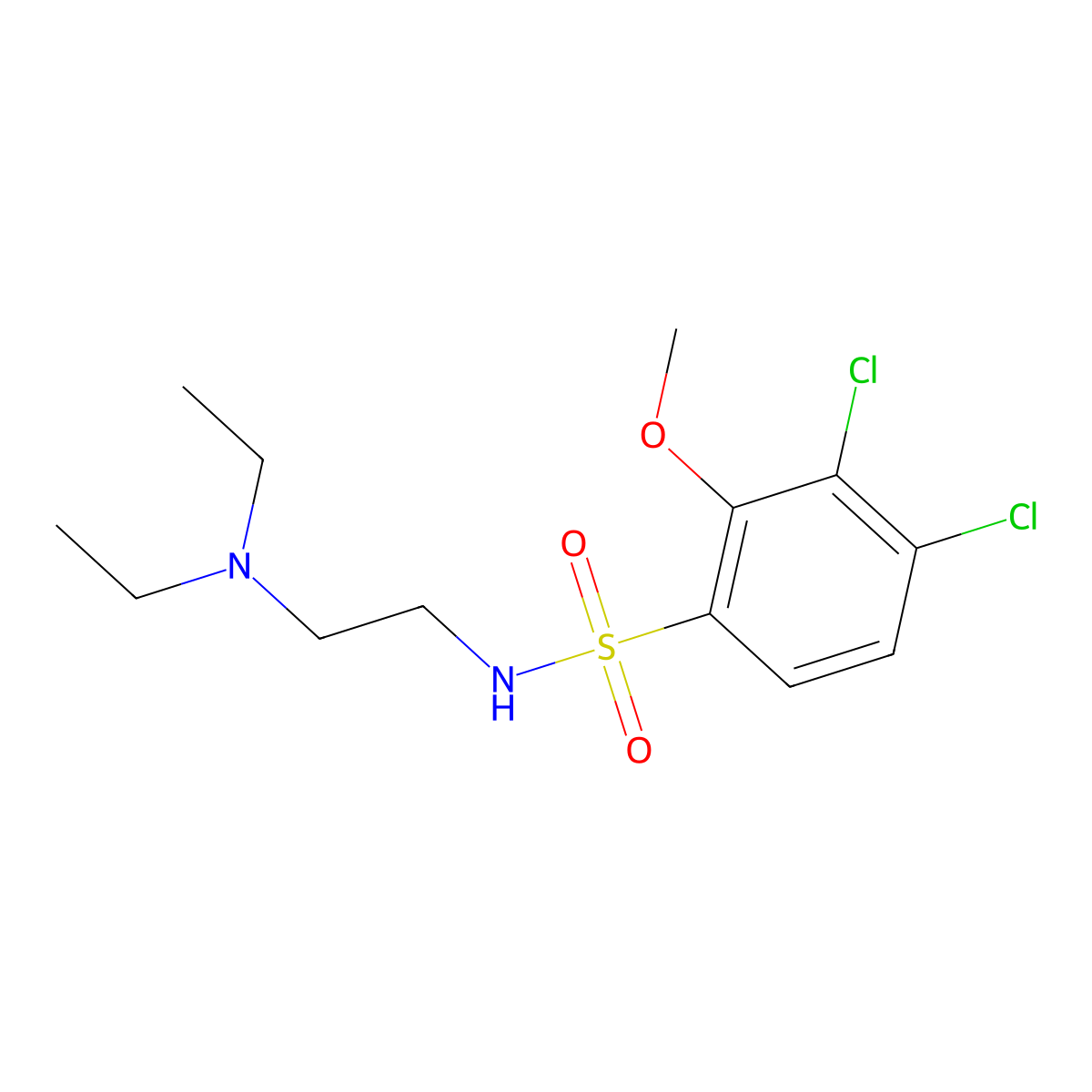 3,4-dichloro-N-[2-(diethylamino)ethyl]-2-methoxybenzenesulfonamide molecular structure, CAS 1904182-58-6