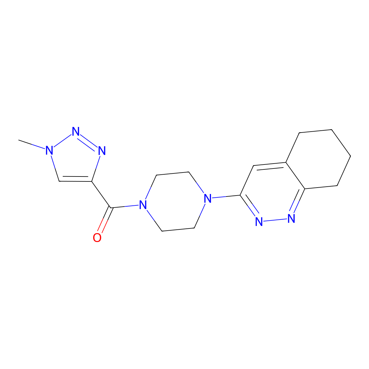 (1-methyl-1H-1,2,3-triazol-4-yl)(4-(5,6,7,8-tetrahydrocinnolin-3-yl)piperazin-1-yl)methanone molecular structure, CAS 1904184-51-5