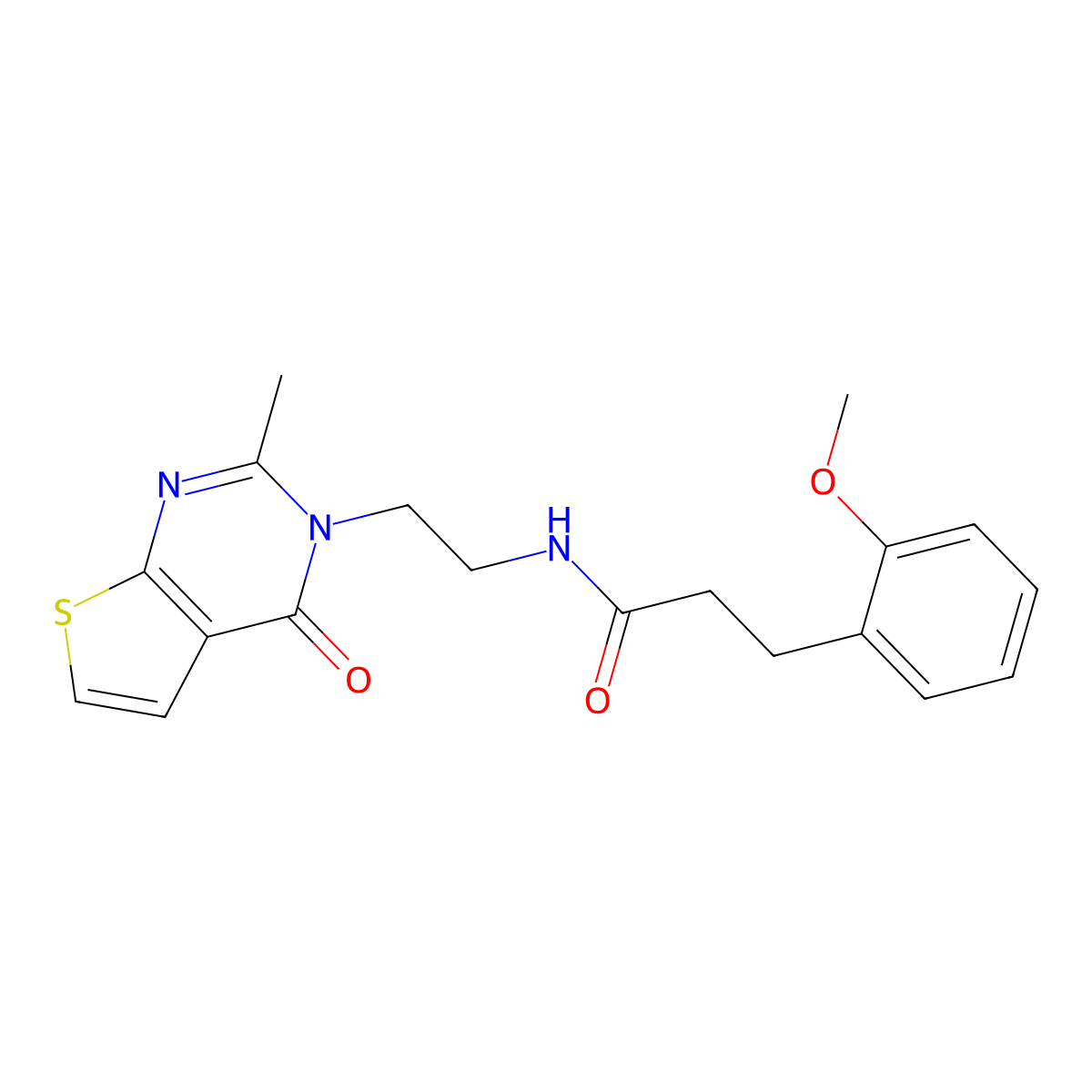 3-(2-methoxyphenyl)-N-(2-(2-methyl-4-oxothieno[2,3-d]pyrimidin-3(4H)-yl)ethyl)propanamide molecular structure, CAS 1904186-75-9