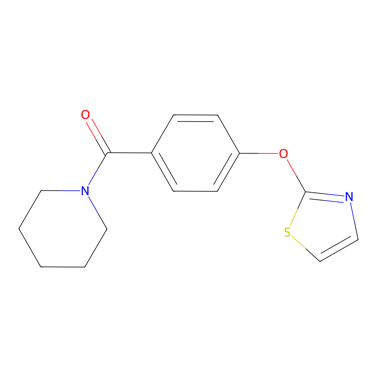 1-[4-(1,3-Thiazol-2-yloxy)benzoyl]piperidine molecular structure, CAS 1904188-41-5