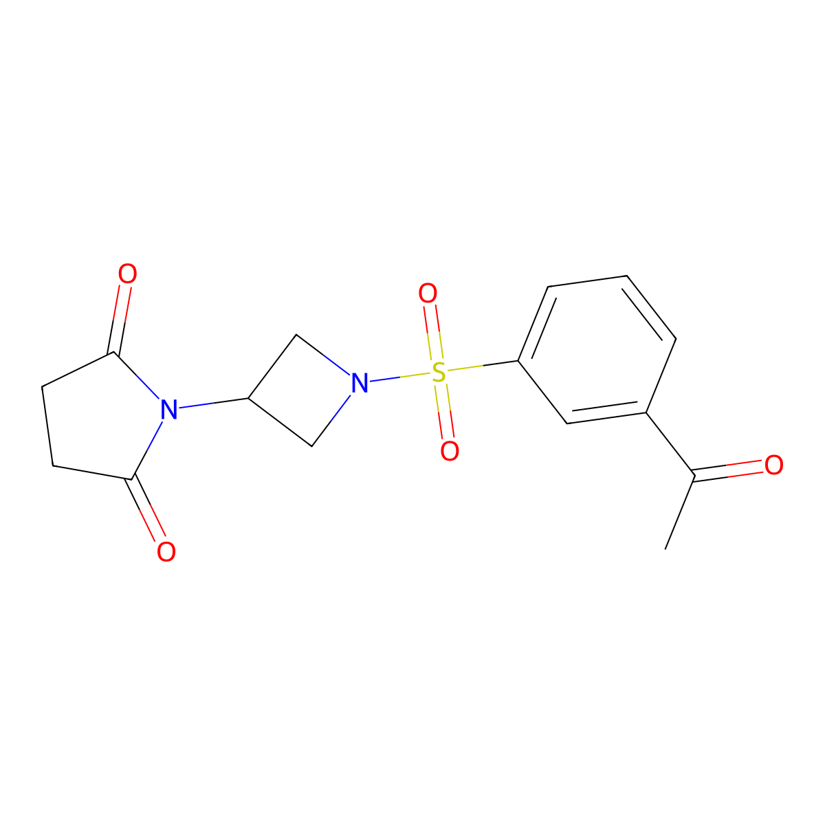 1-(1-((3-Acetylphenyl)sulfonyl)azetidin-3-yl)pyrrolidine-2,5-dione molecular structure, CAS 1904193-12-9