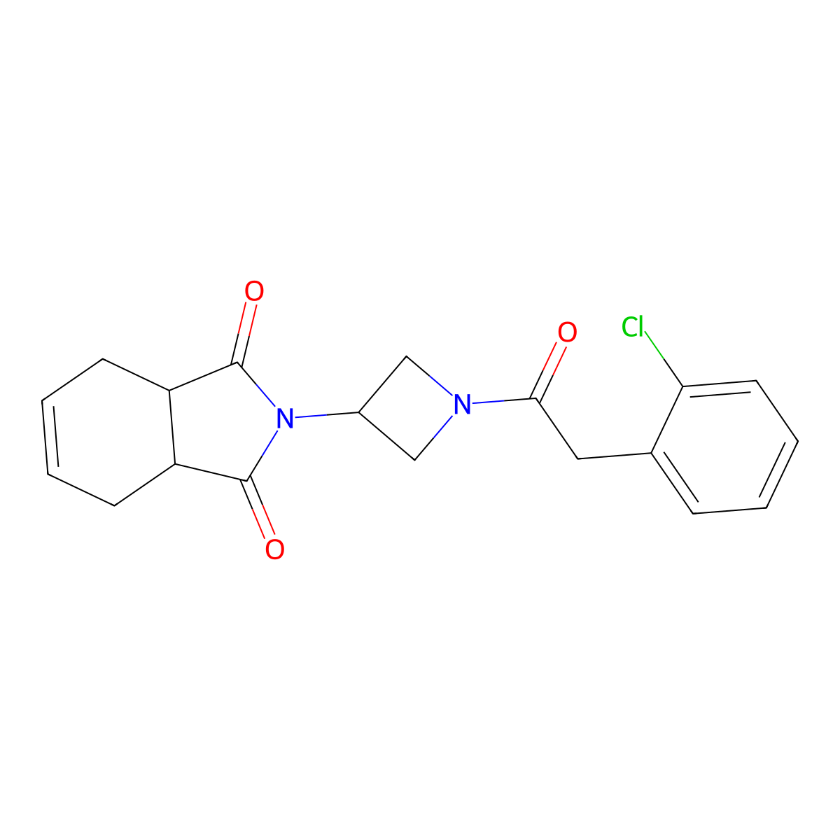 2-(1-(2-(2-chlorophenyl)acetyl)azetidin-3-yl)-3a,4,7,7a-tetrahydro-1H-isoindole-1,3(2H)-dione molecular structure, CAS 1904193-33-4