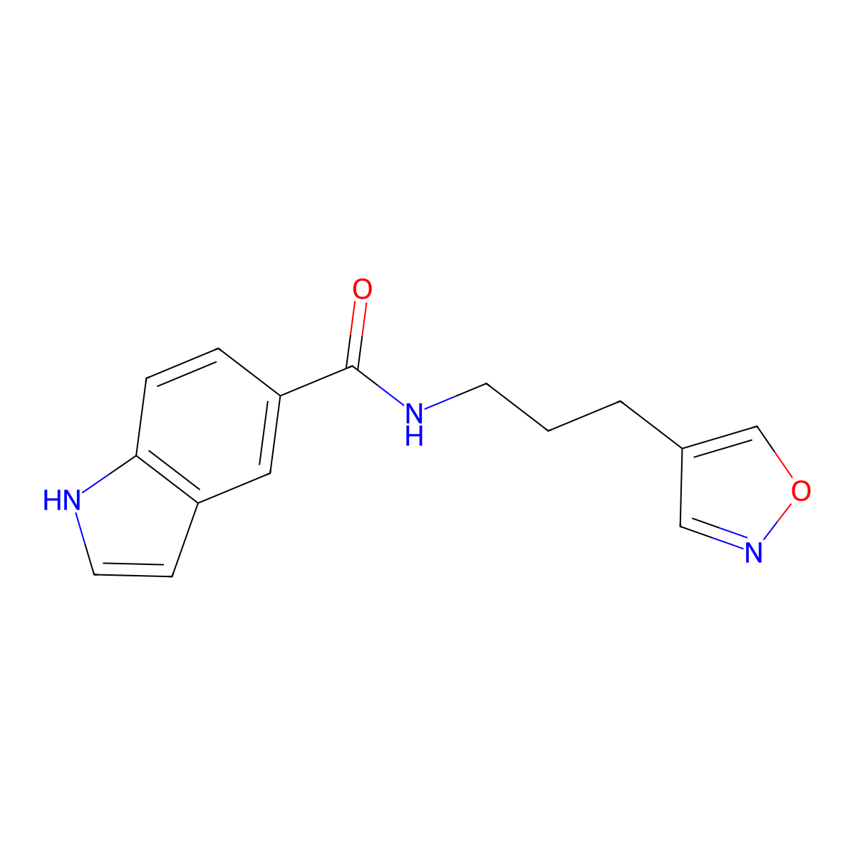 N-[3-(1,2-oxazol-4-yl)propyl]-1H-indole-5-carboxamide molecular structure, CAS 1904194-76-8