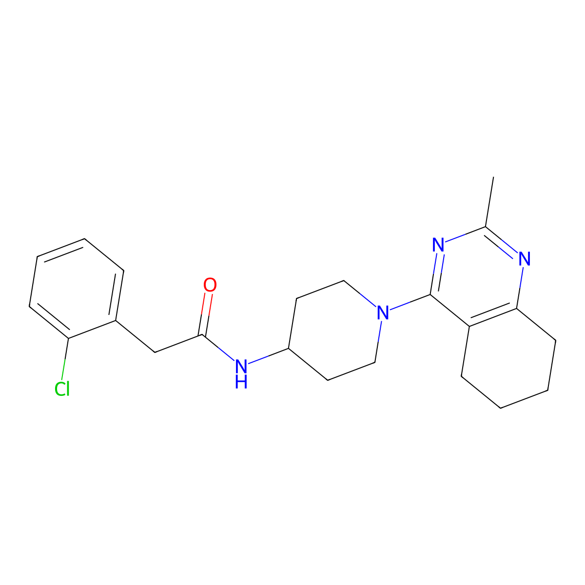 2-(2-chlorophenyl)-N-[1-(2-methyl-5,6,7,8-tetrahydroquinazolin-4-yl)piperidin-4-yl]acetamide molecular structure, CAS 1904197-27-8