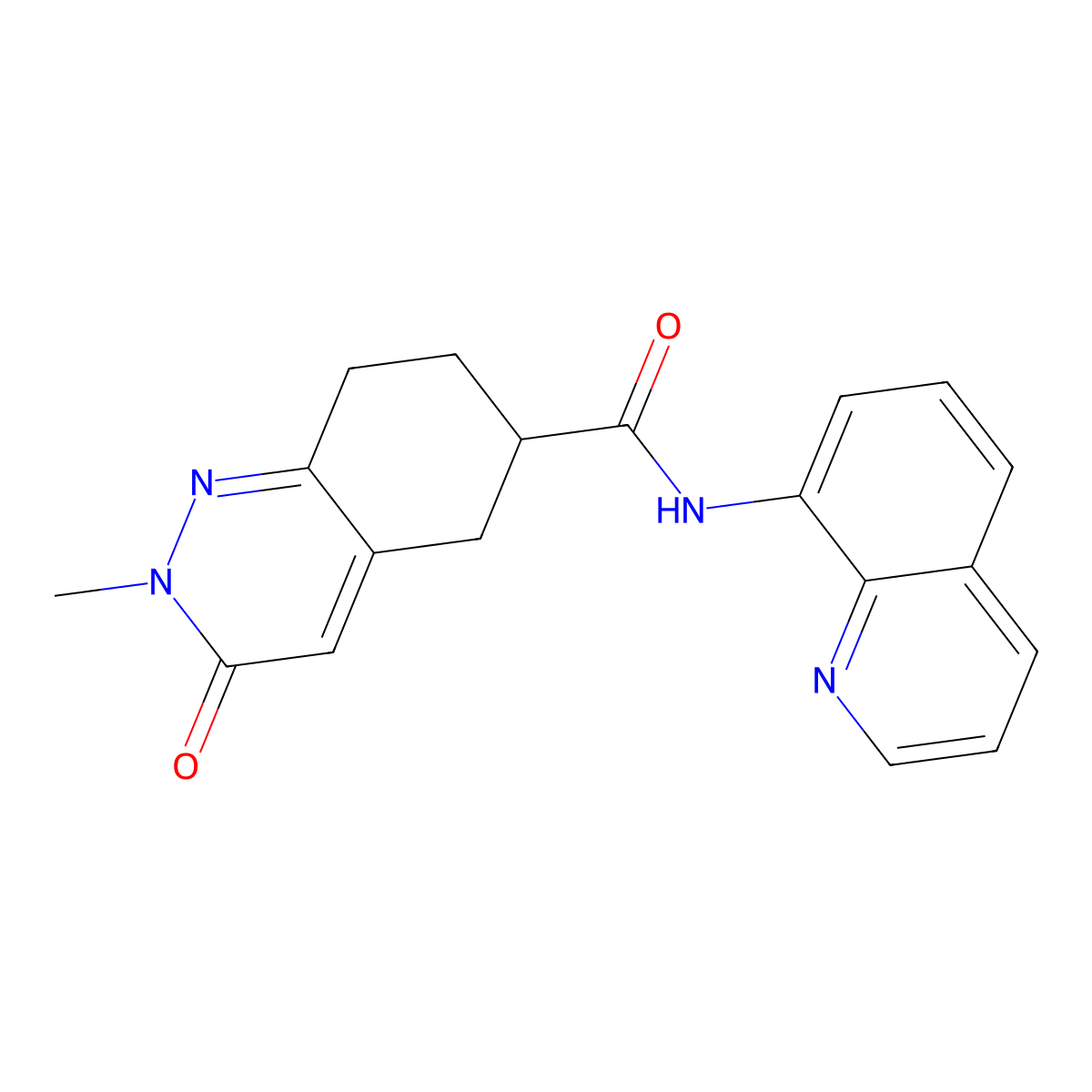 2-methyl-3-oxo-N-(quinolin-8-yl)-2,3,5,6,7,8-hexahydrocinnoline-6-carboxamide molecular structure, CAS 1904197-29-0