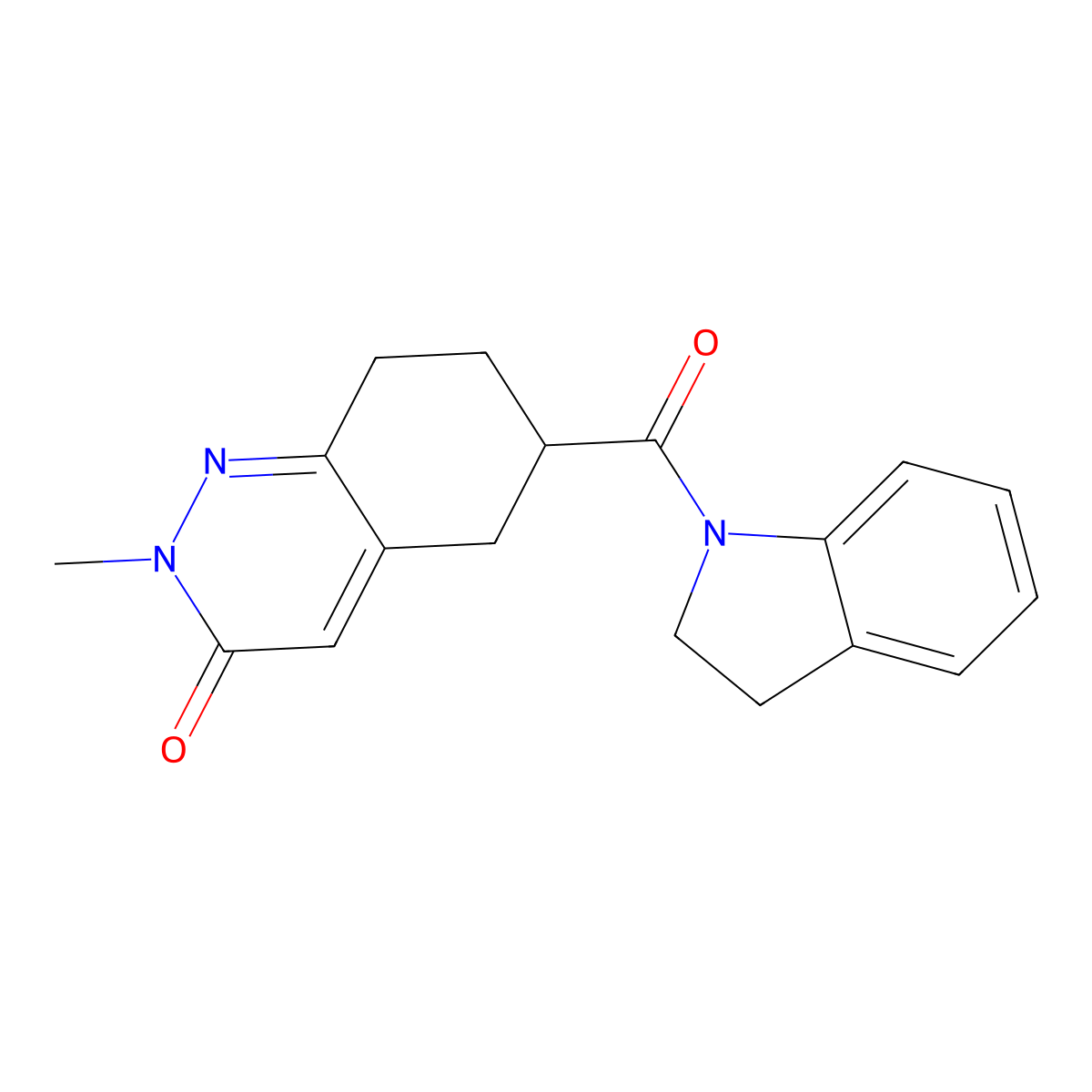 6-(indoline-1-carbonyl)-2-methyl-5,6,7,8-tetrahydrocinnolin-3(2H)-one molecular structure, CAS 1904197-41-6