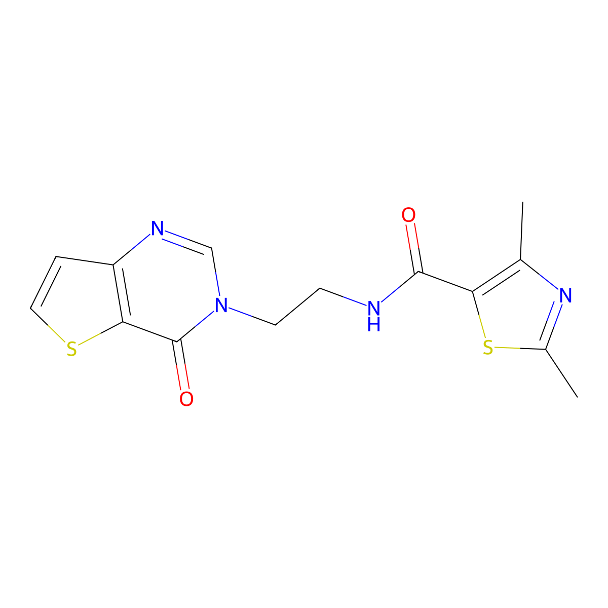 2,4-dimethyl-N-(2-(4-oxothieno[3,2-d]pyrimidin-3(4H)-yl)ethyl)thiazole-5-carboxamide molecular structure, CAS 1904199-39-8