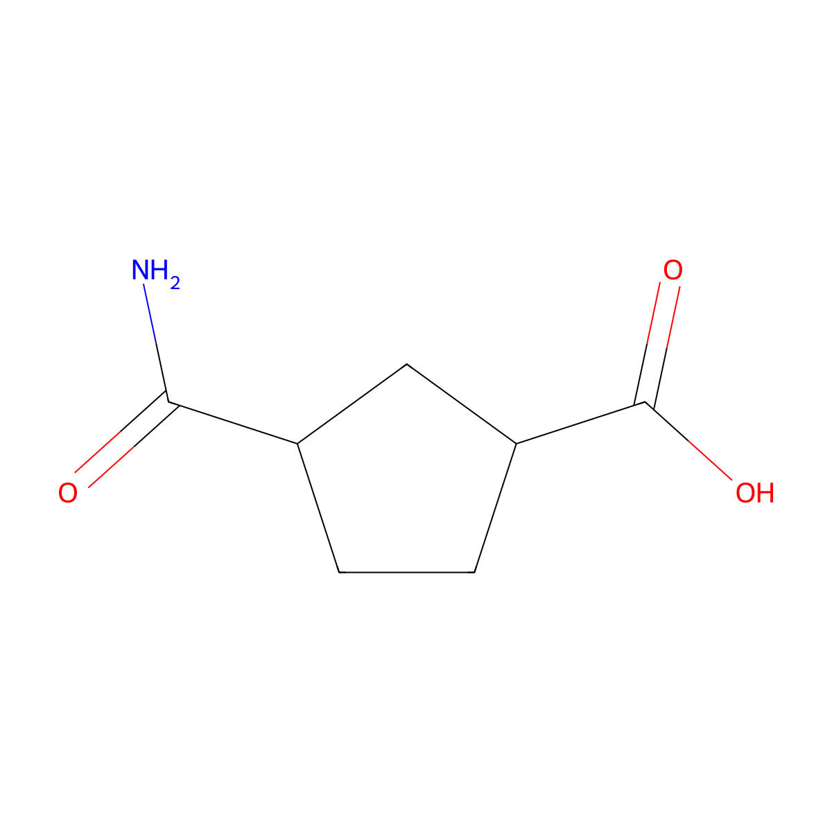 (1S,3R)-3-carbamoylcyclopentane-1-carboxylic acid molecular structure, CAS 19042-33-2