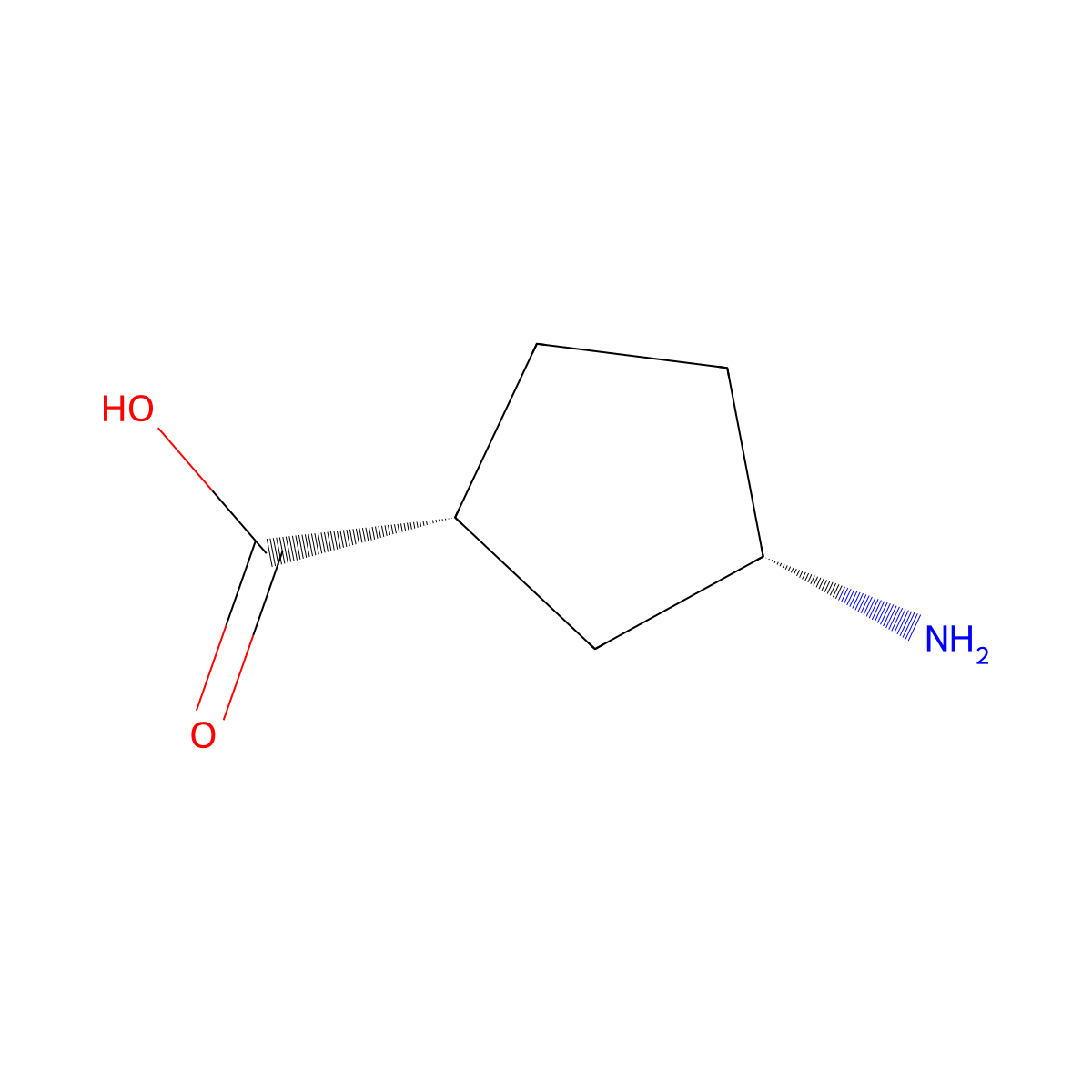(1R,3S)-3-Aminocyclopentanecarboxylic acid molecular structure, CAS 19042-34-3