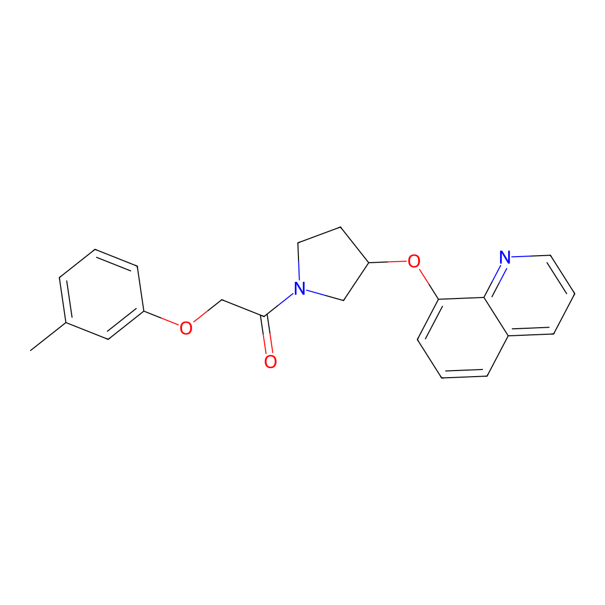 1-(3-(Quinolin-8-yloxy)pyrrolidin-1-yl)-2-(m-tolyloxy)ethanone molecular structure, CAS 1904200-77-6