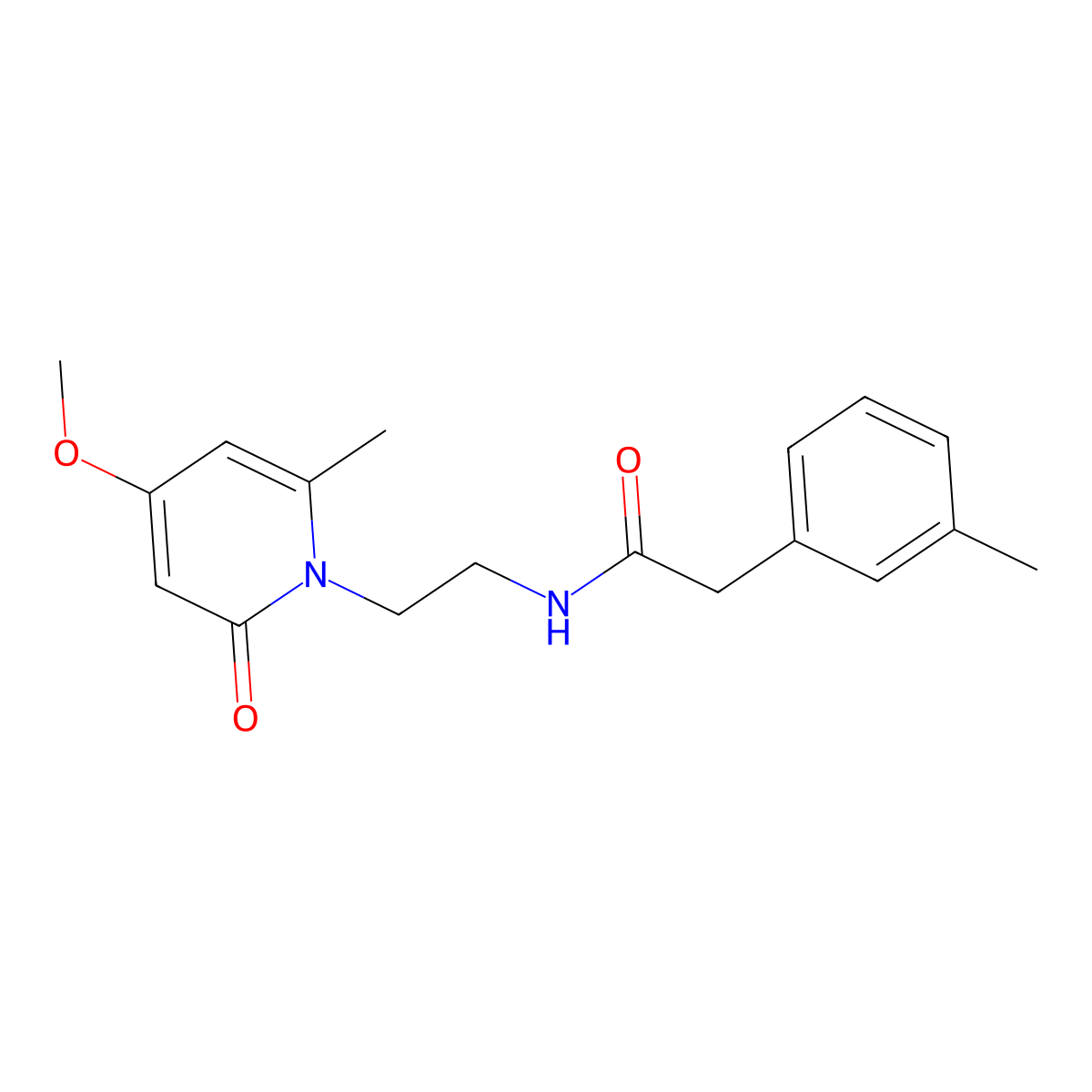 N-(2-(4-methoxy-6-methyl-2-oxopyridin-1(2H)-yl)ethyl)-2-(m-tolyl)acetamide molecular structure, CAS 1904201-15-5