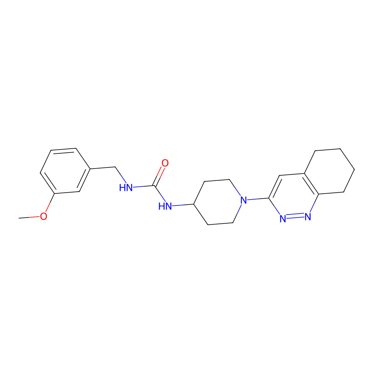 1-(3-Methoxybenzyl)-3-(1-(5,6,7,8-tetrahydrocinnolin-3-yl)piperidin-4-yl)urea molecular structure, CAS 1904201-67-7