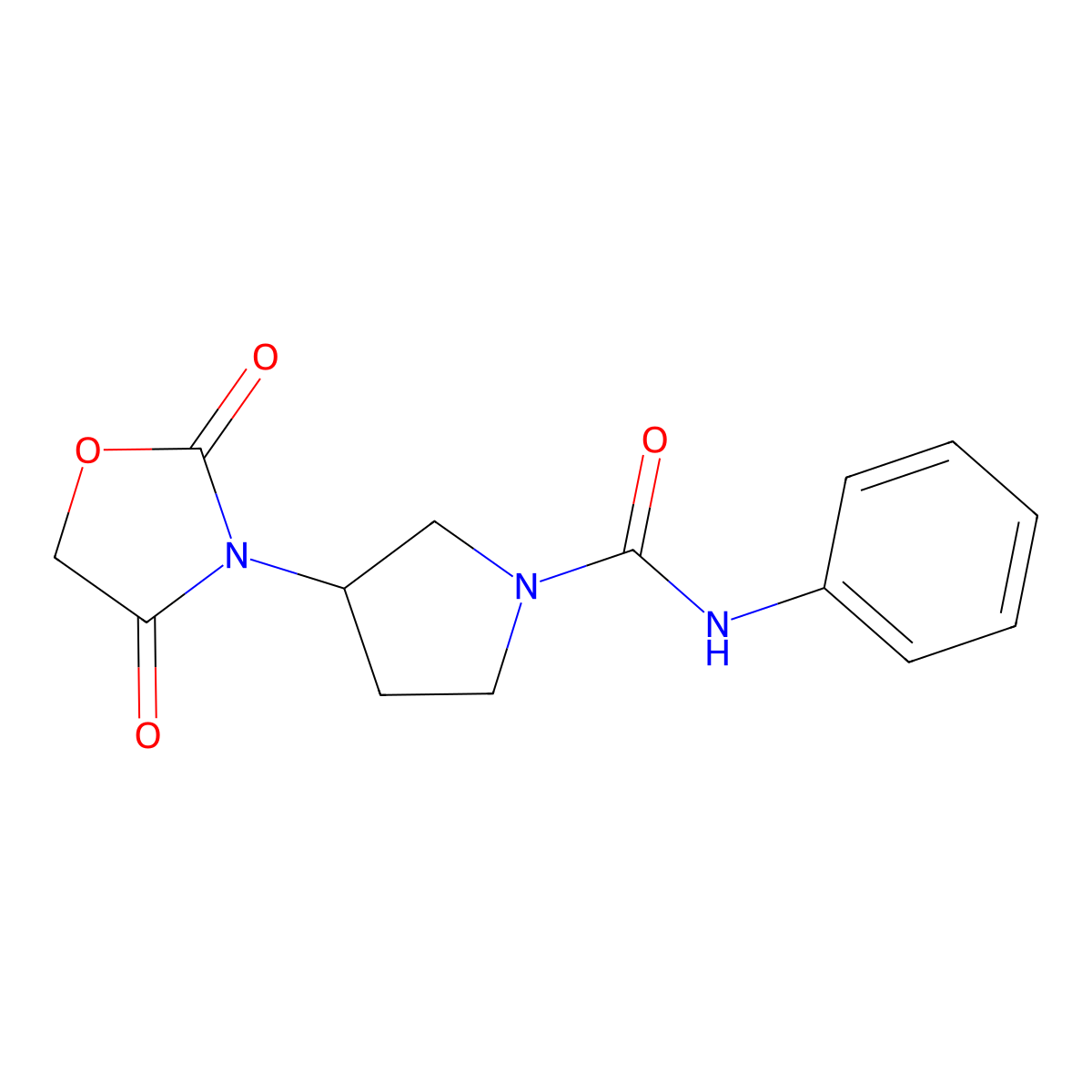 3-(2,4-dioxooxazolidin-3-yl)-N-phenylpyrrolidine-1-carboxamide molecular structure, CAS 1904206-26-3