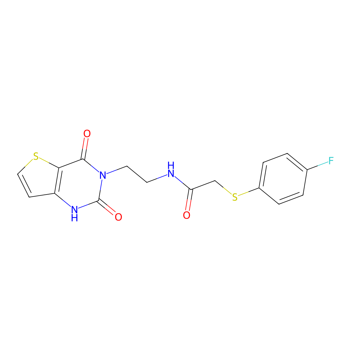 N-(2-(2,4-dioxo-1,2-dihydrothieno[3,2-d]pyrimidin-3(4H)-yl)ethyl)-2-((4-fluorophenyl)thio)acetamide molecular structure, CAS 1904207-77-7