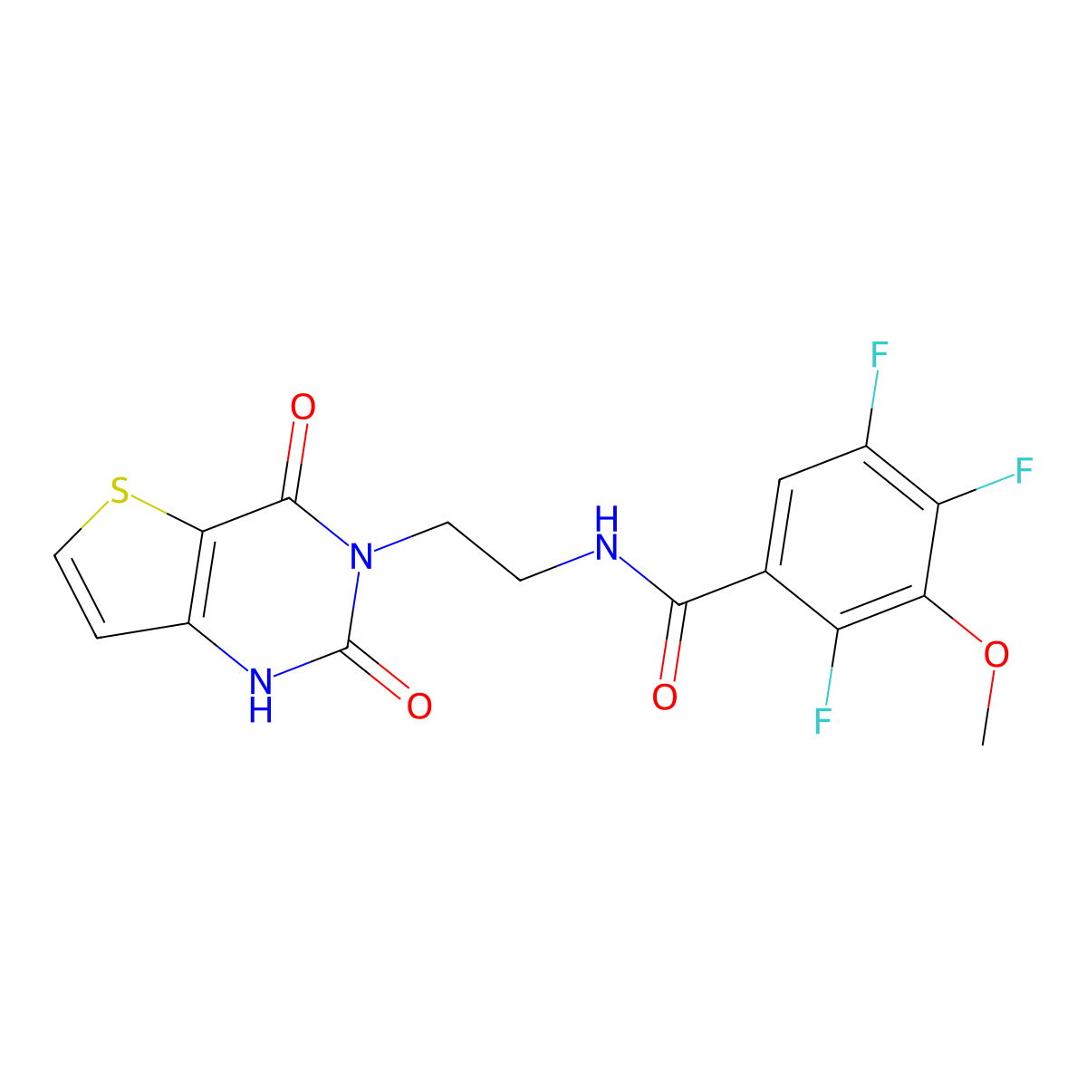 N-(2-(2,4-dioxo-1,2-dihydrothieno[3,2-d]pyrimidin-3(4H)-yl)ethyl)-2,4,5-trifluoro-3-methoxybenzamide molecular structure, CAS 1904207-88-0