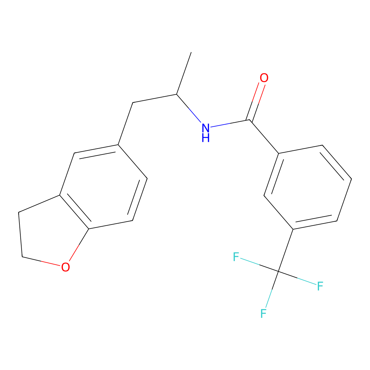 N-[1-(2,3-dihydro-1-benzofuran-5-yl)propan-2-yl]-3-(trifluoromethyl)benzamide molecular structure, CAS 1904208-28-1