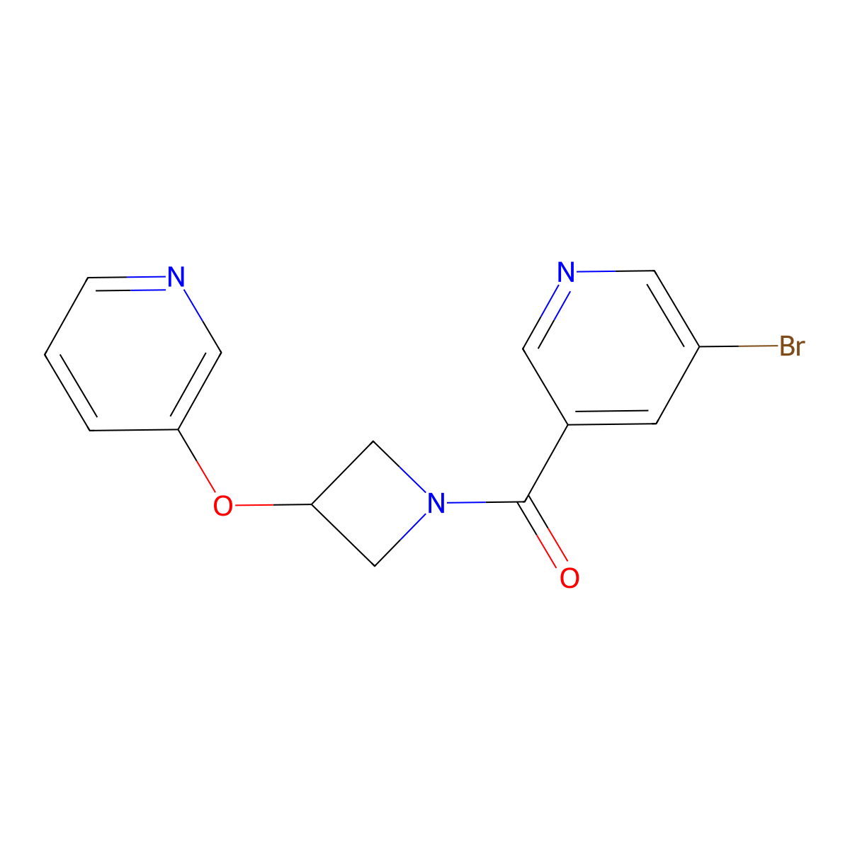 (5-Bromopyridin-3-yl)(3-(pyridin-3-yloxy)azetidin-1-yl)methanone molecular structure, CAS 1904208-86-1