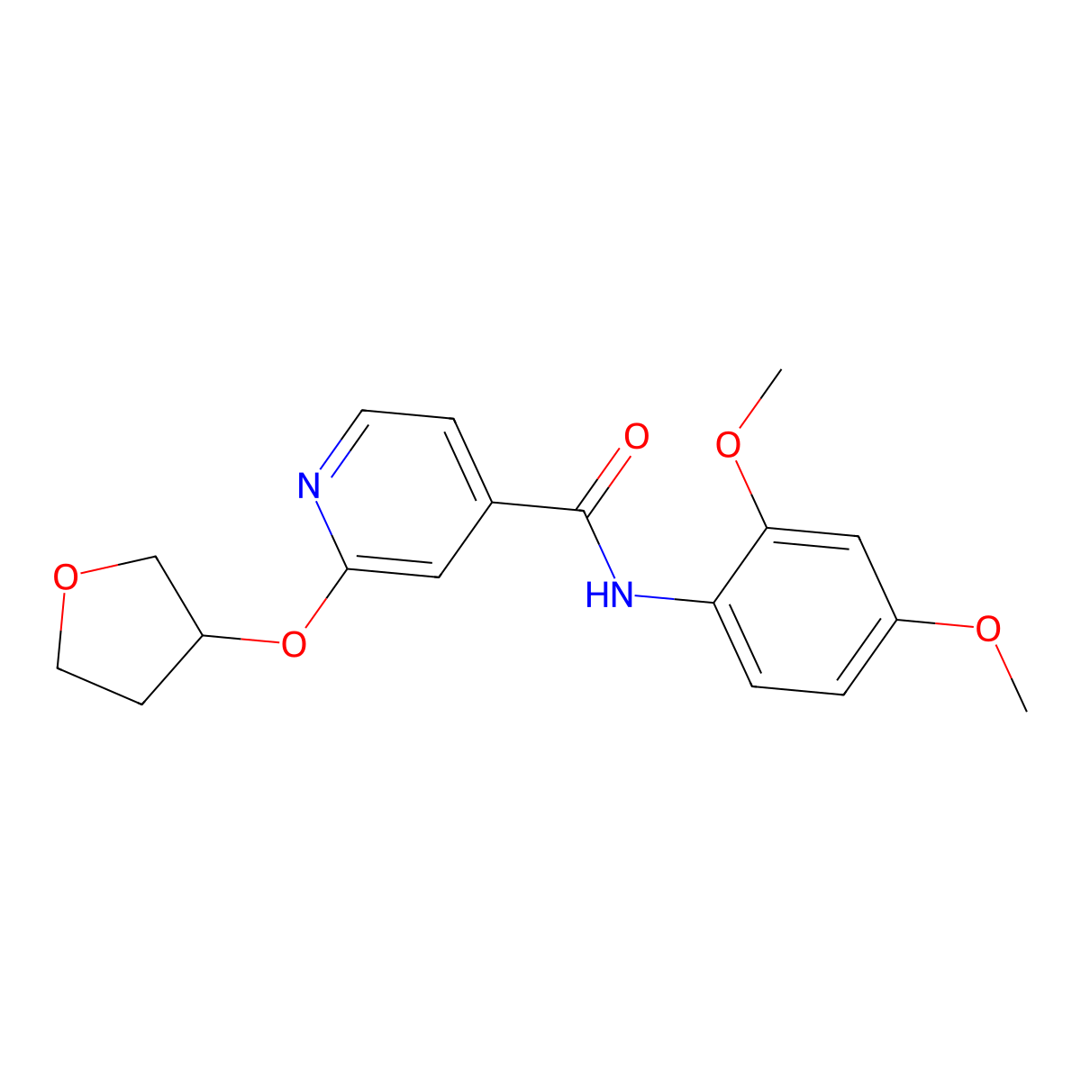 N-(2,4-dimethoxyphenyl)-2-((tetrahydrofuran-3-yl)oxy)isonicotinamide molecular structure, CAS 1904210-19-0