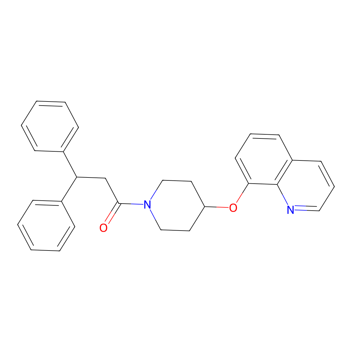 3,3-Diphenyl-1-[4-(quinolin-8-yloxy)piperidin-1-yl]propan-1-one molecular structure, CAS 1904210-73-6