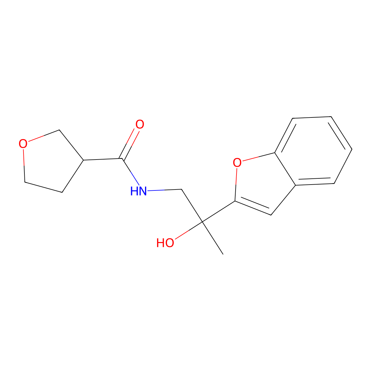N-(2-(benzofuran-2-yl)-2-hydroxypropyl)tetrahydrofuran-3-carboxamide molecular structure, CAS 1904215-53-7