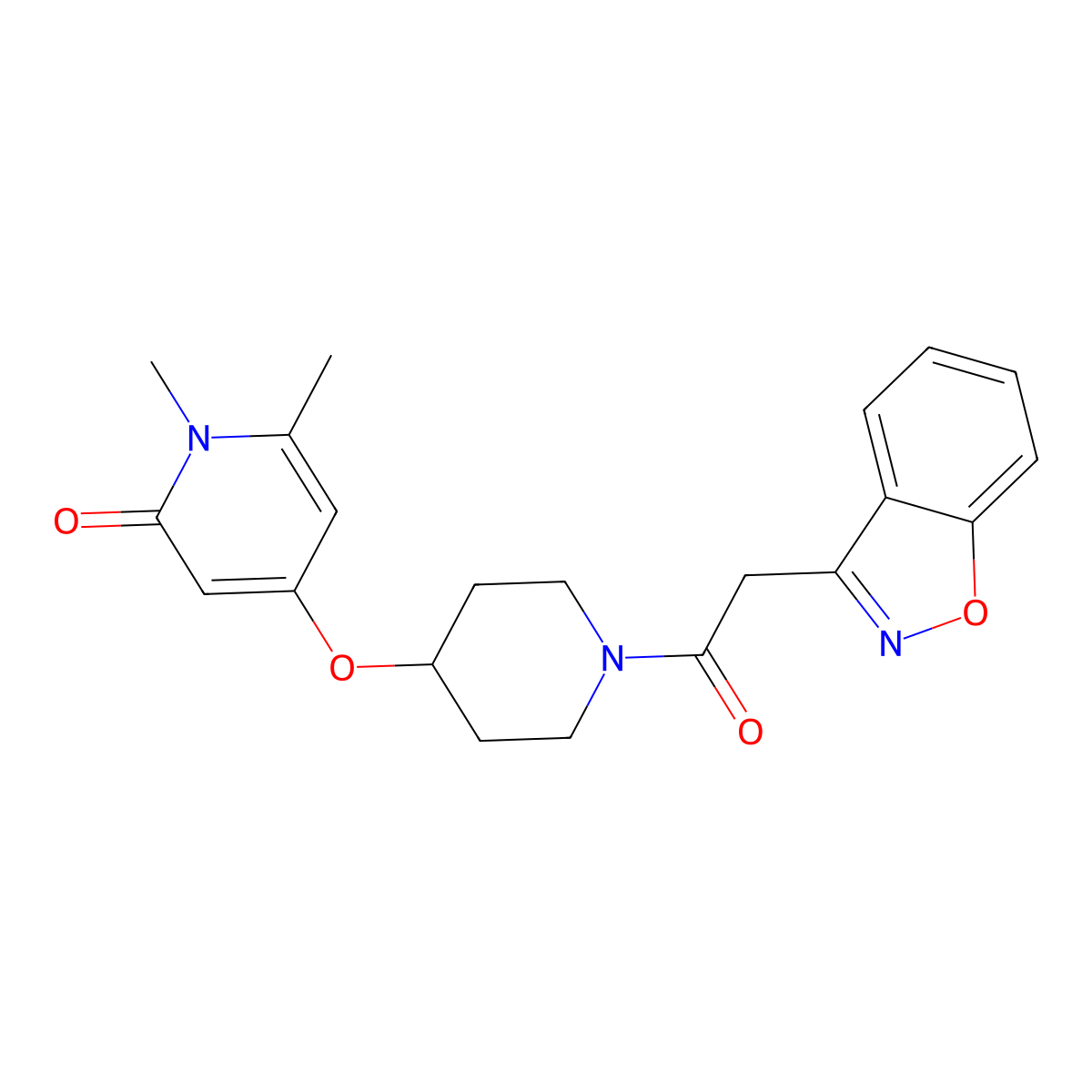 4-((1-(2-(benzo[d]isoxazol-3-yl)acetyl)piperidin-4-yl)oxy)-1,6-dimethylpyridin-2(1H)-one molecular structure, CAS 1904215-85-5