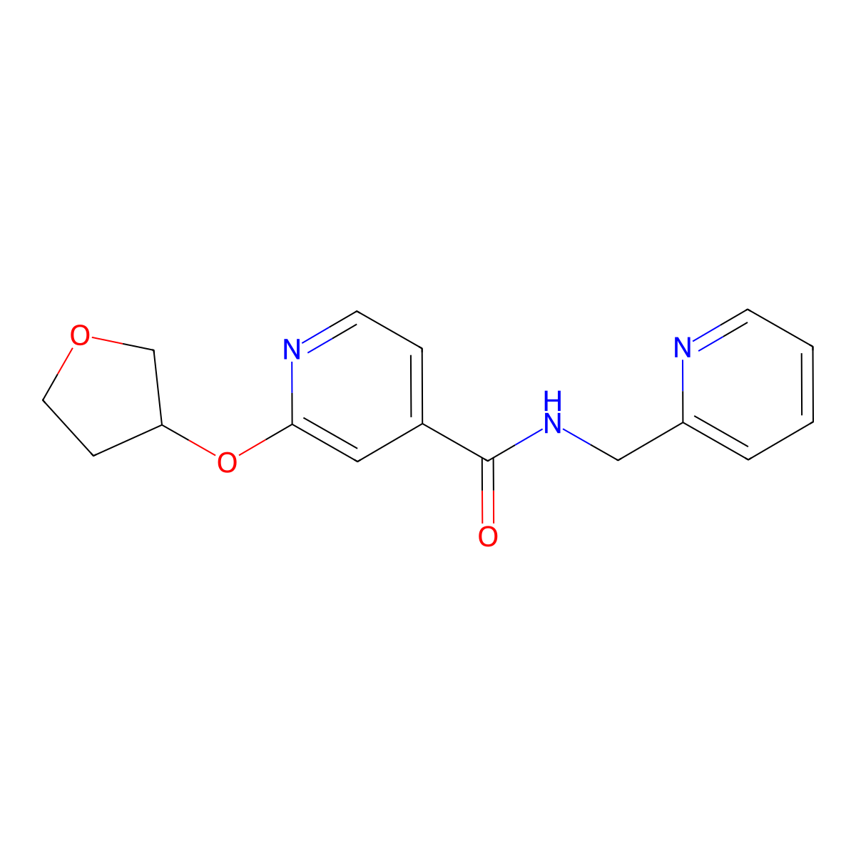 N-(pyridin-2-ylmethyl)-2-((tetrahydrofuran-3-yl)oxy)isonicotinamide molecular structure, CAS 1904218-26-3
