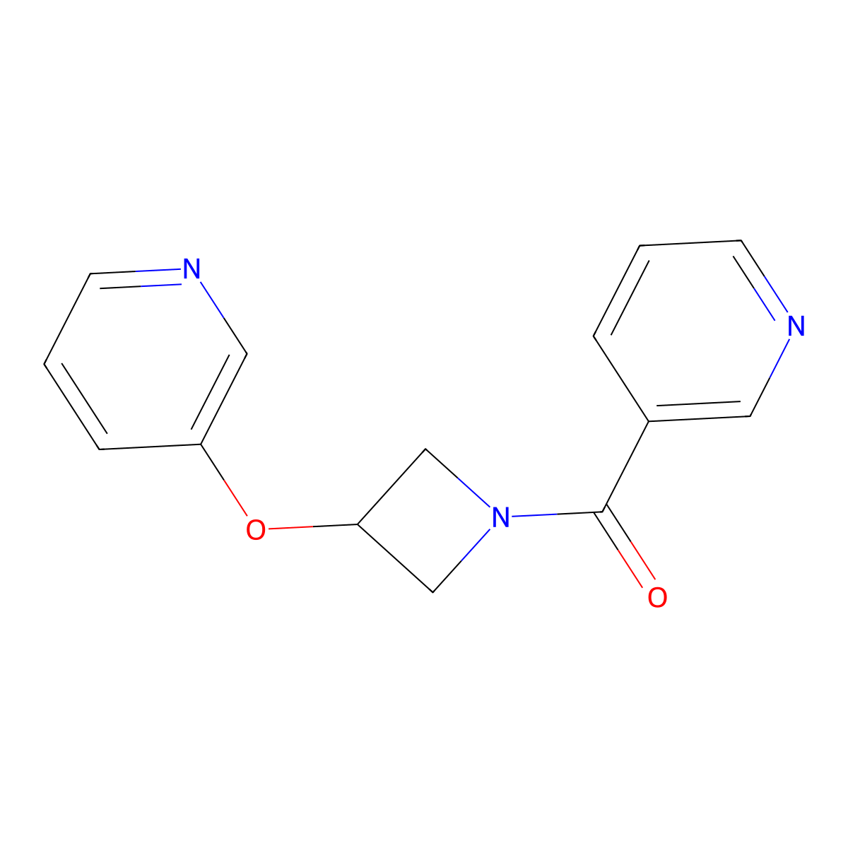 Pyridin-3-yl(3-(pyridin-3-yloxy)azetidin-1-yl)methanone molecular structure, CAS 1904218-53-6