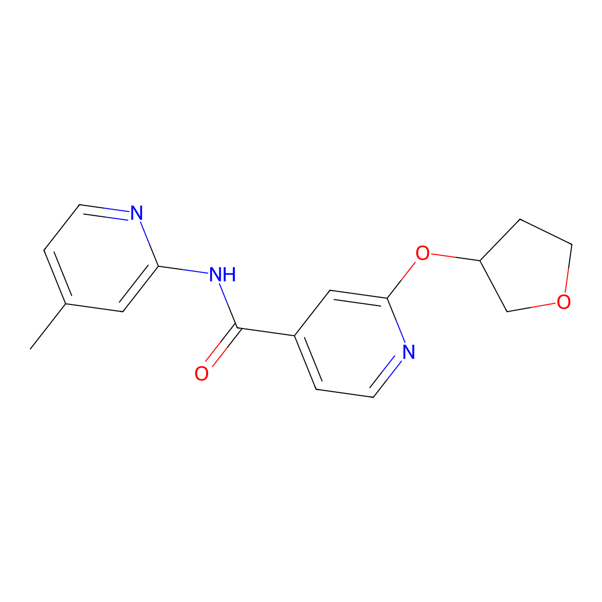 N-(4-methylpyridin-2-yl)-2-((tetrahydrofuran-3-yl)oxy)isonicotinamide molecular structure, CAS 1904218-57-0