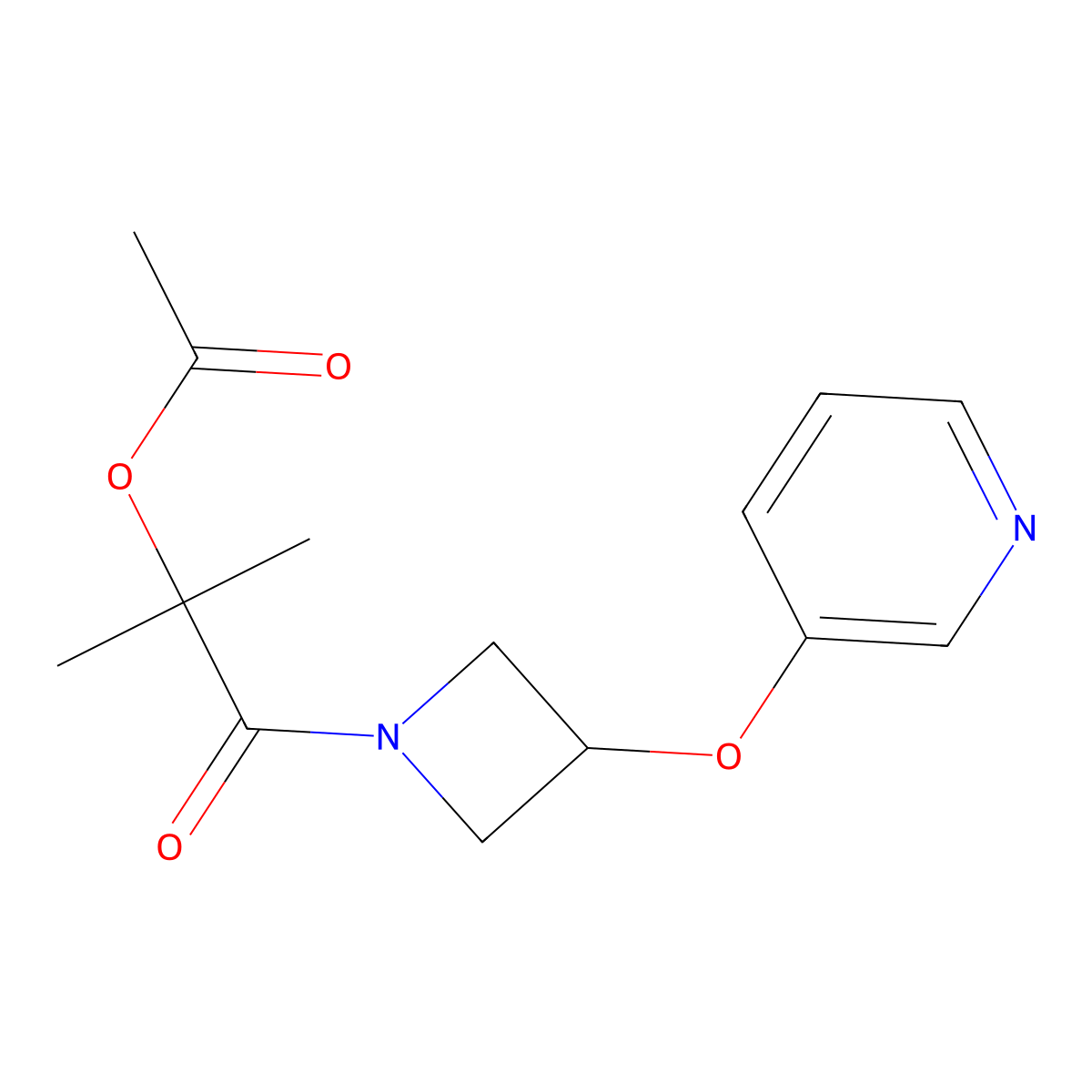 2-Methyl-1-oxo-1-(3-(pyridin-3-yloxy)azetidin-1-yl)propan-2-yl acetate molecular structure, CAS 1904218-58-1