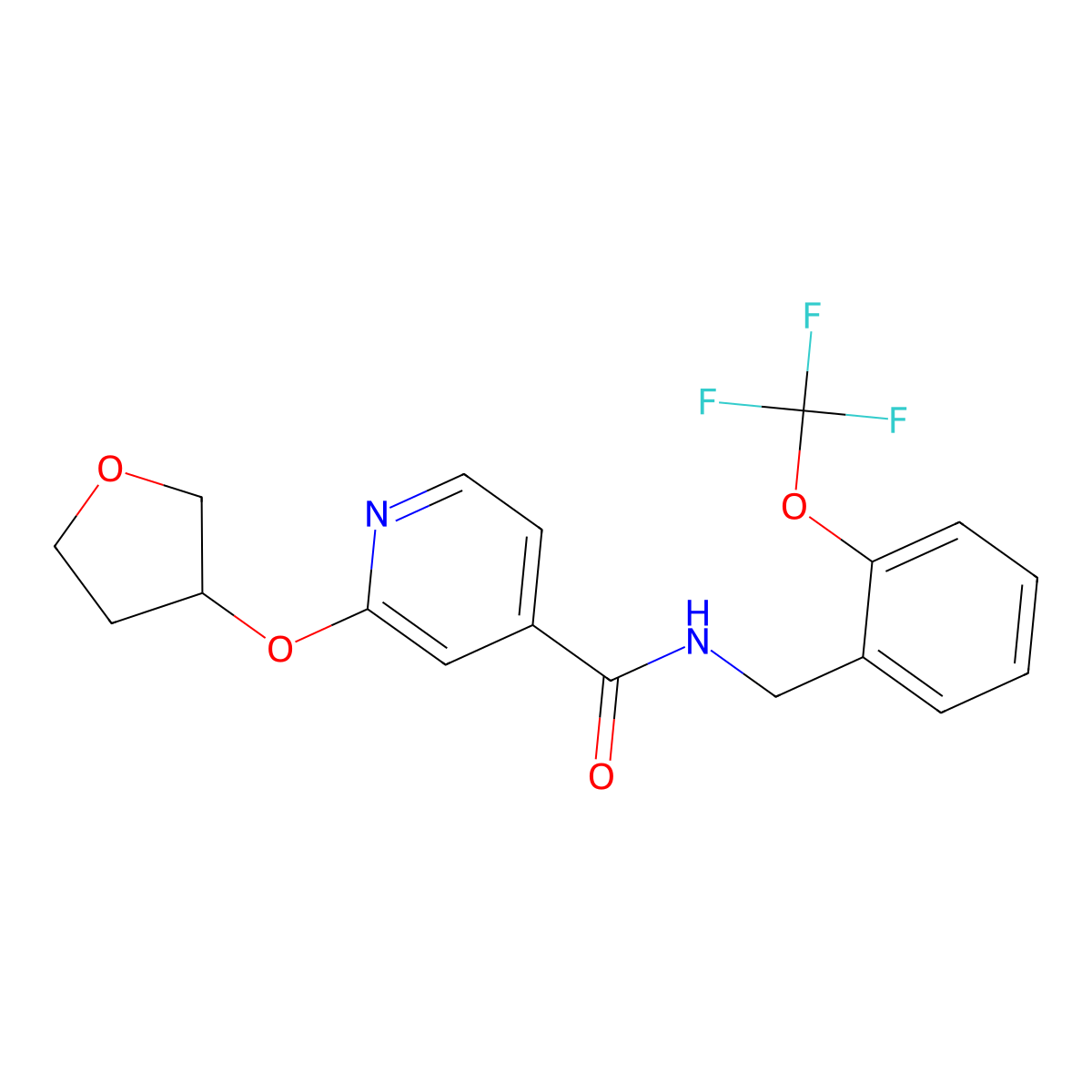 2-((tetrahydrofuran-3-yl)oxy)-N-(2-(trifluoromethoxy)benzyl)isonicotinamide molecular structure, CAS 1904218-73-0