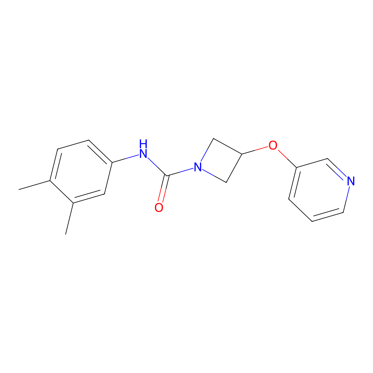 N-(3,4-dimethylphenyl)-3-(pyridin-3-yloxy)azetidine-1-carboxamide molecular structure, CAS 1904219-18-6