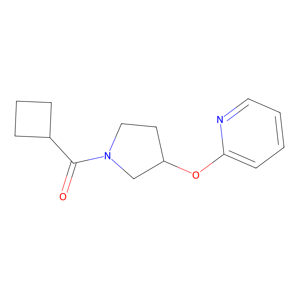 Cyclobutyl(3-(pyridin-2-yloxy)pyrrolidin-1-yl)methanone molecular structure, CAS 1904220-33-2