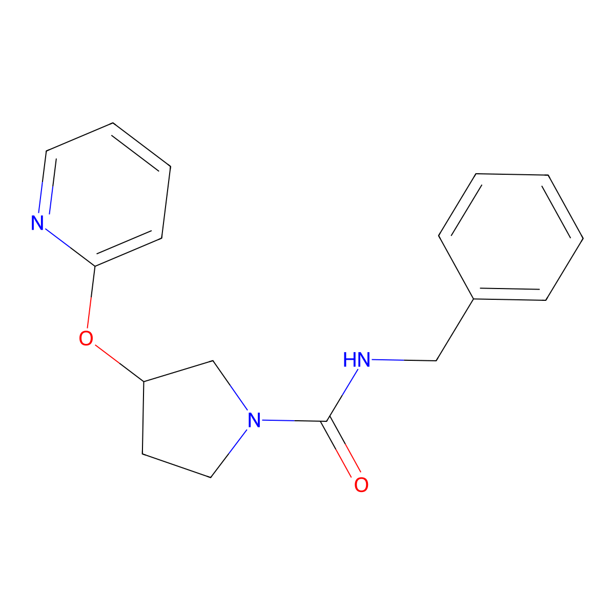 N-benzyl-3-(pyridin-2-yloxy)pyrrolidine-1-carboxamide molecular structure, CAS 1904221-16-4