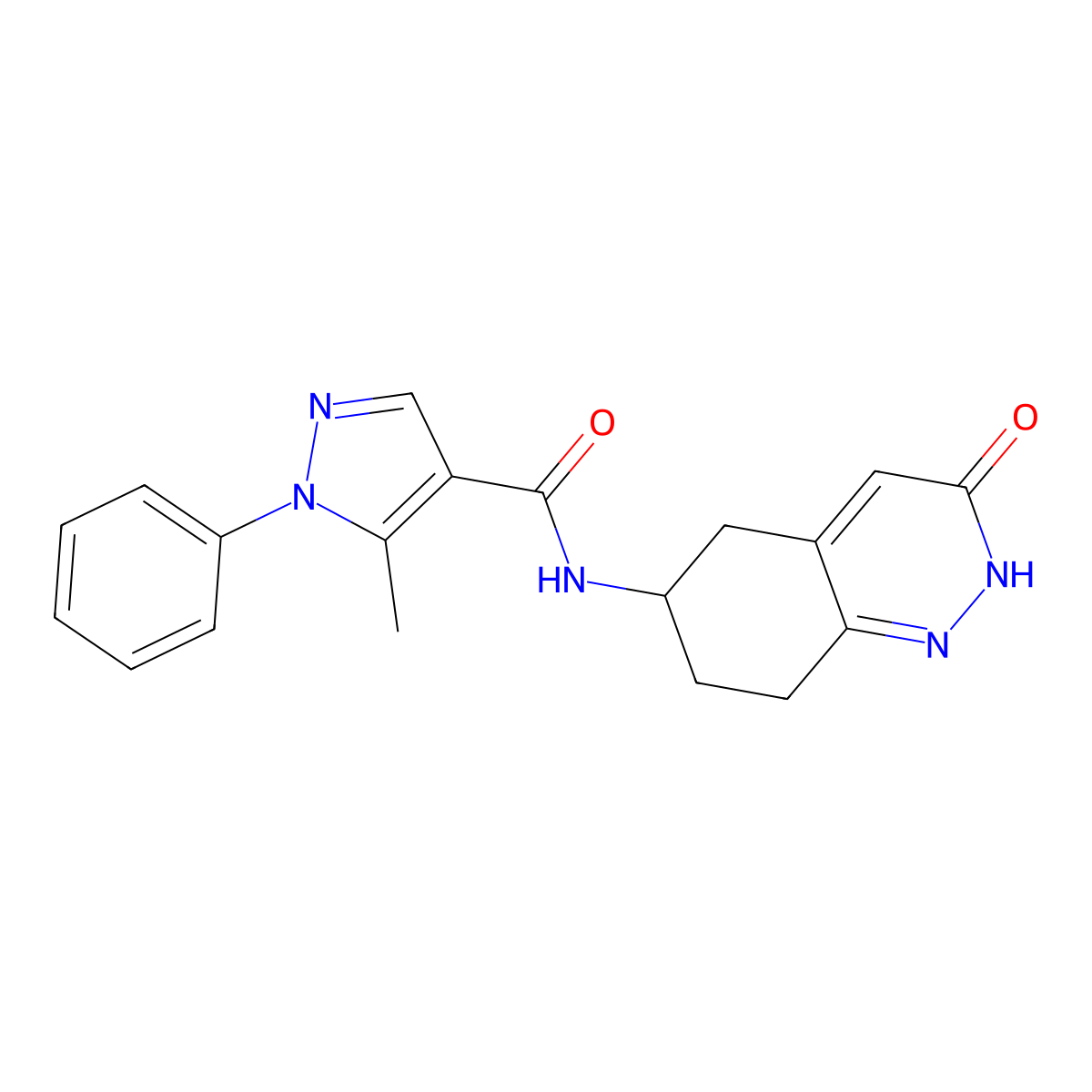5-methyl-N-(3-oxo-2,3,5,6,7,8-hexahydrocinnolin-6-yl)-1-phenyl-1H-pyrazole-4-carboxamide molecular structure, CAS 1904221-87-9