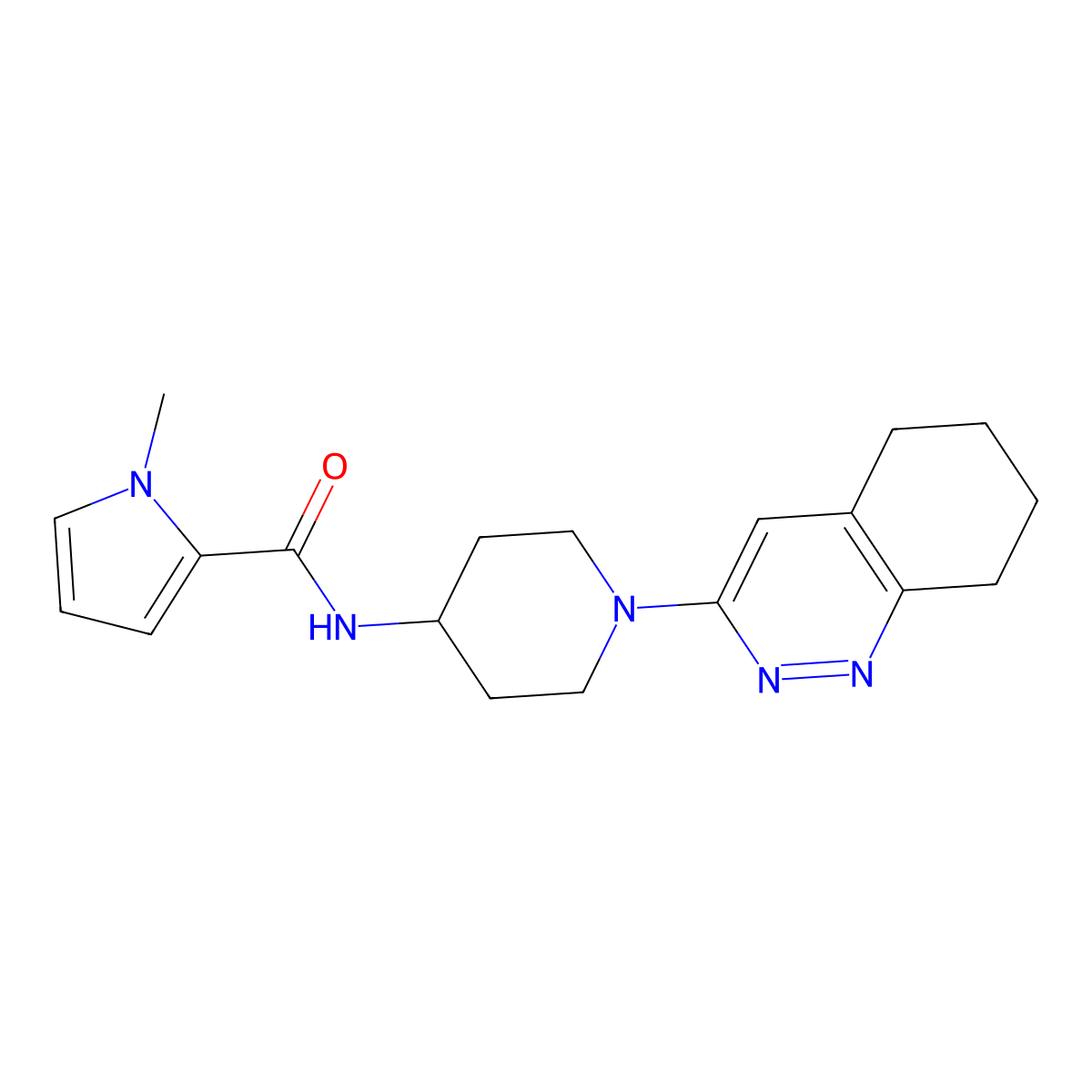 1-methyl-N-(1-(5,6,7,8-tetrahydrocinnolin-3-yl)piperidin-4-yl)-1H-pyrrole-2-carboxamide molecular structure, CAS 1904222-71-4