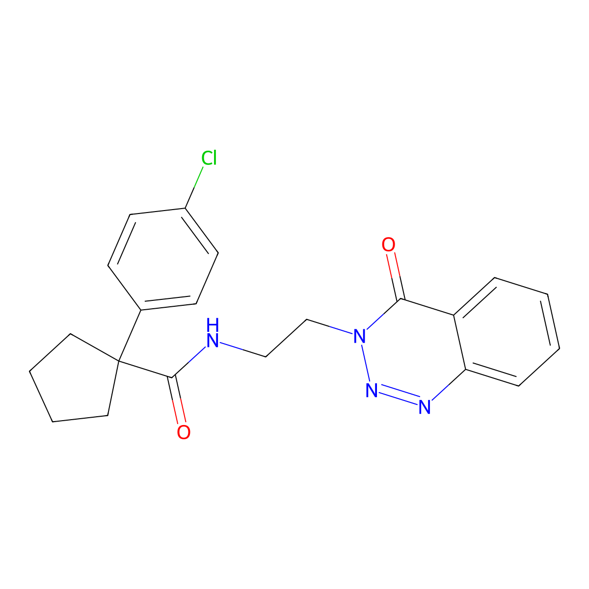1-(4-chlorophenyl)-N-(2-(4-oxobenzo[d][1,2,3]triazin-3(4H)-yl)ethyl)cyclopentanecarboxamide molecular structure, CAS 1904222-81-6