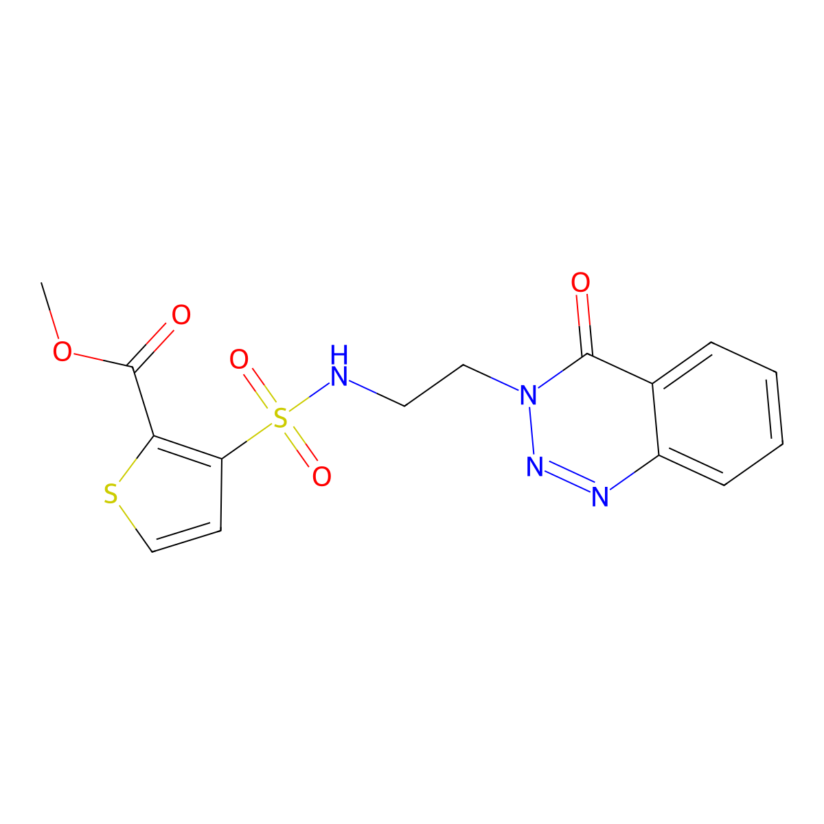 methyl 3-(N-(2-(4-oxobenzo[d][1,2,3]triazin-3(4H)-yl)ethyl)sulfamoyl)thiophene-2-carboxylate molecular structure, CAS 1904223-17-1