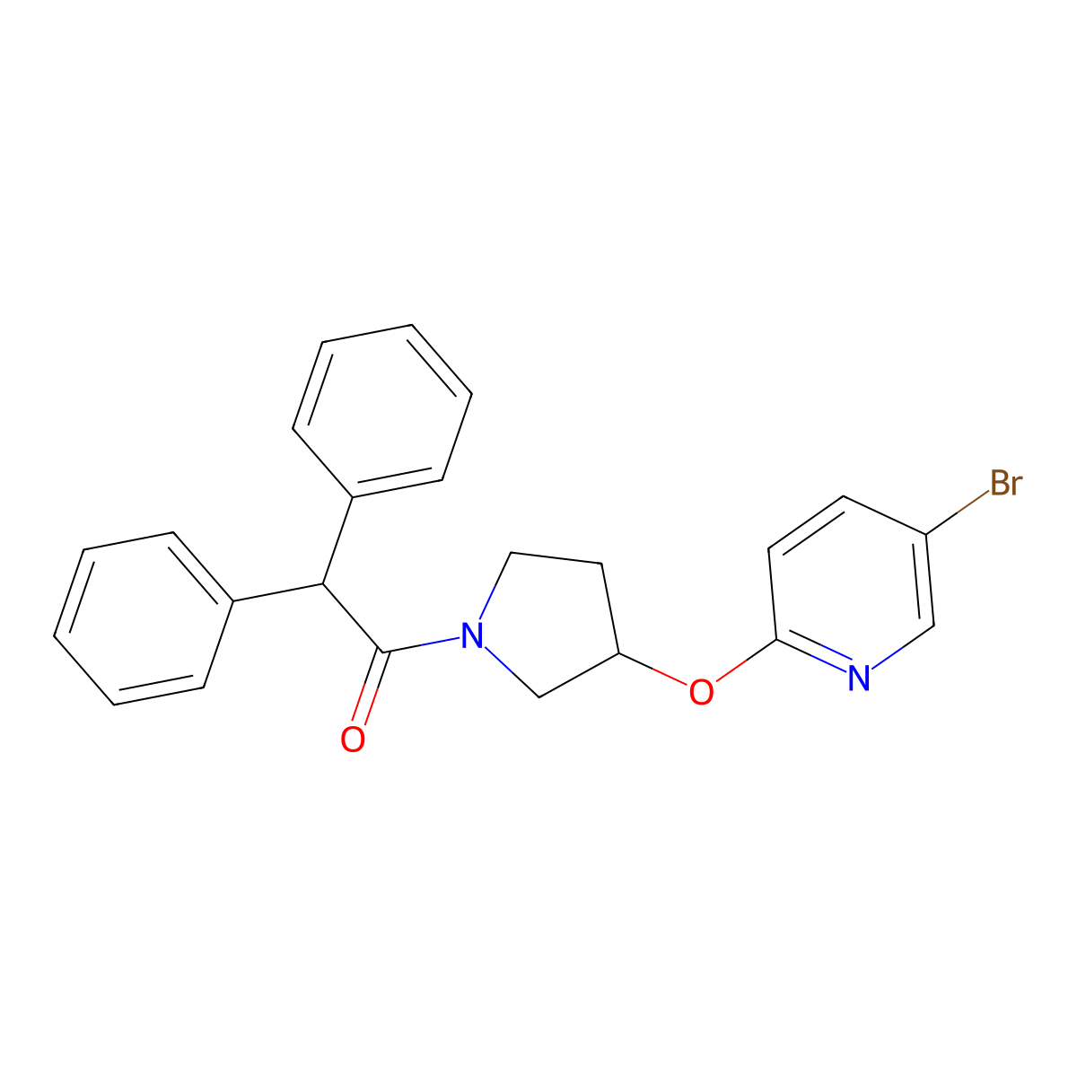 1-(3-((5-Bromopyridin-2-yl)oxy)pyrrolidin-1-yl)-2,2-diphenylethanone molecular structure, CAS 1904232-18-3
