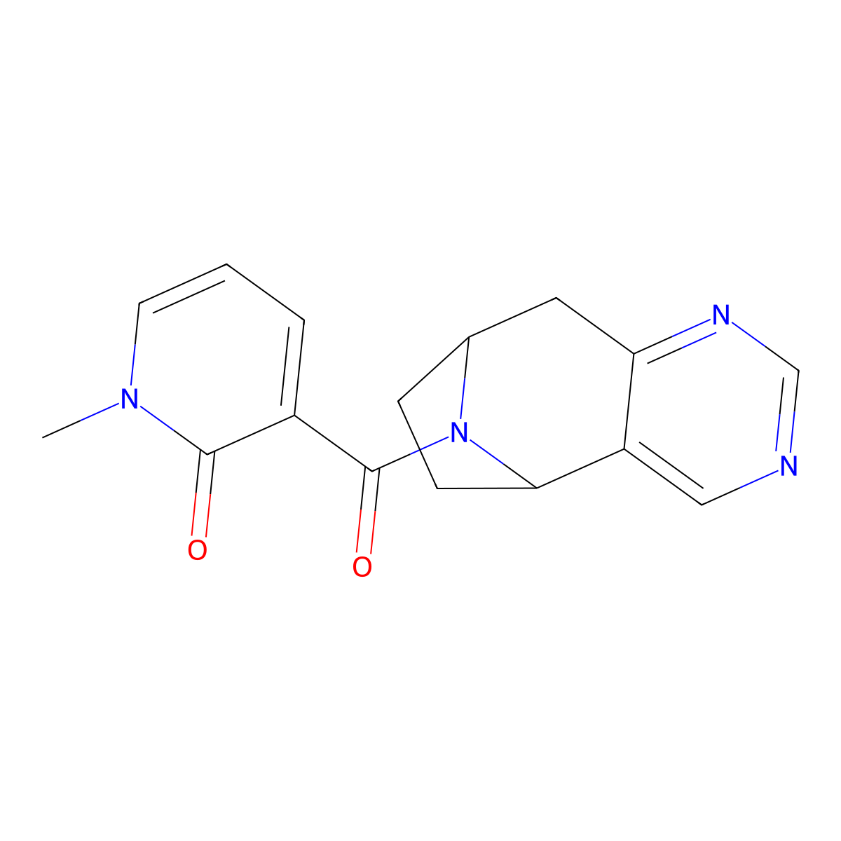 1-methyl-3-((5R,8S)-6,7,8,9-tetrahydro-5H-5,8-epiminocyclohepta[d]pyrimidine-10-carbonyl)pyridin-2(1H)-one molecular structure, CAS 1904232-92-3