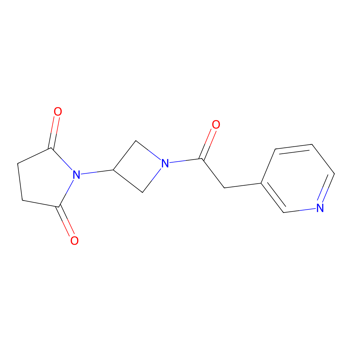 1-{1-[2-(Pyridin-3-yl)acetyl]azetidin-3-yl}pyrrolidine-2,5-dione molecular structure, CAS 1904236-16-3