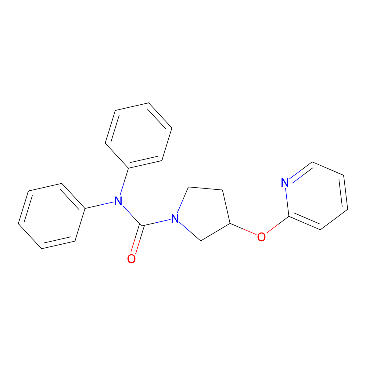 N,N-diphenyl-3-(pyridin-2-yloxy)pyrrolidine-1-carboxamide molecular structure, CAS 1904236-62-9