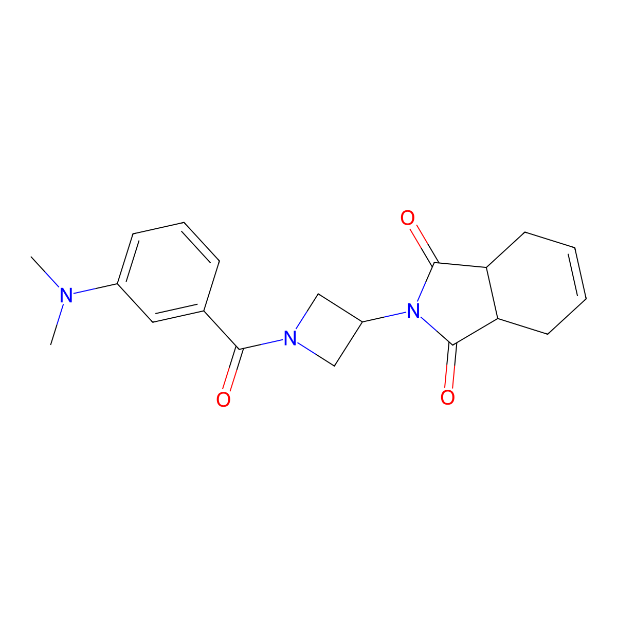 2-(1-(3-(dimethylamino)benzoyl)azetidin-3-yl)-3a,4,7,7a-tetrahydro-1H-isoindole-1,3(2H)-dione molecular structure, CAS 1904236-68-5