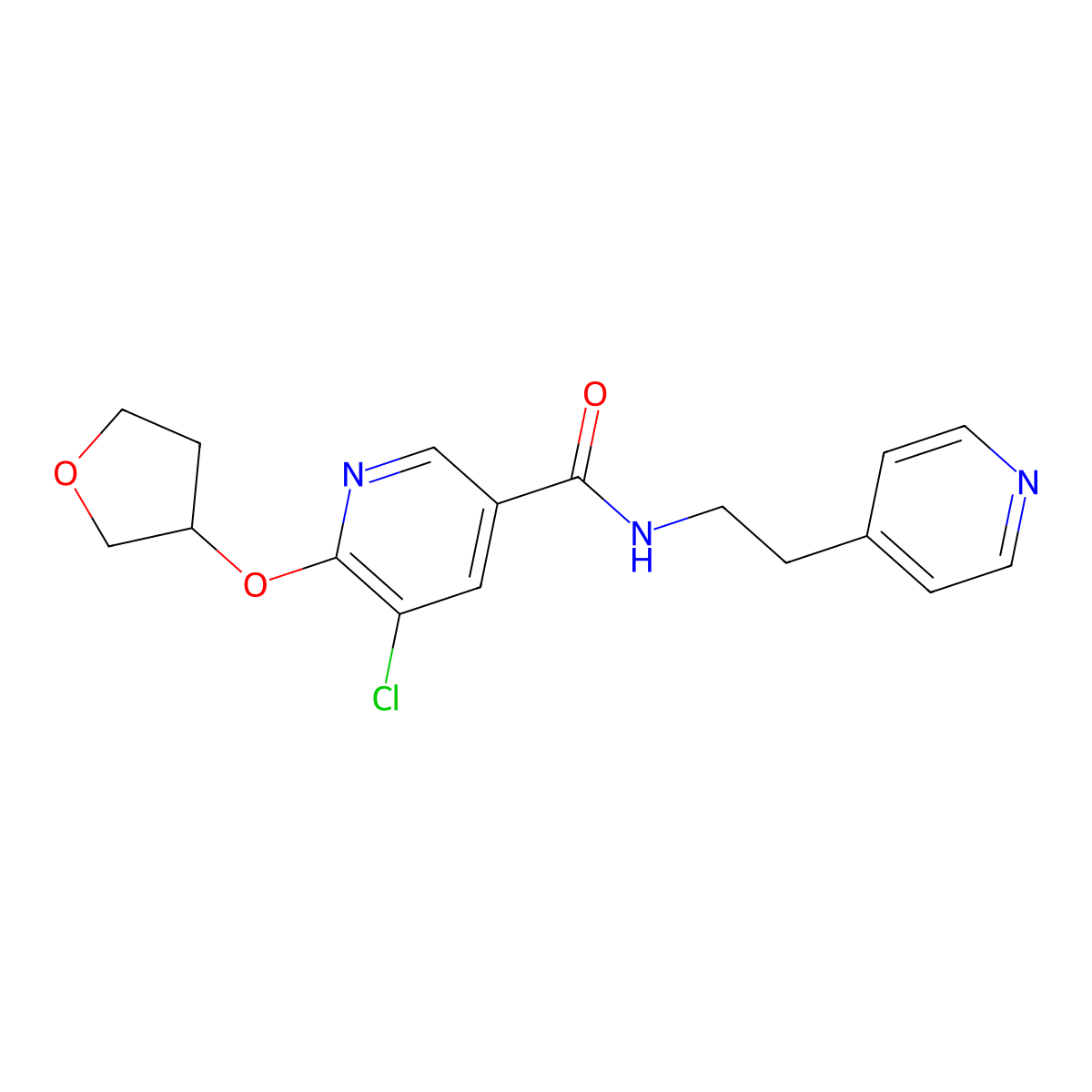 5-chloro-N-(2-(pyridin-4-yl)ethyl)-6-((tetrahydrofuran-3-yl)oxy)nicotinamide molecular structure, CAS 1904236-86-7