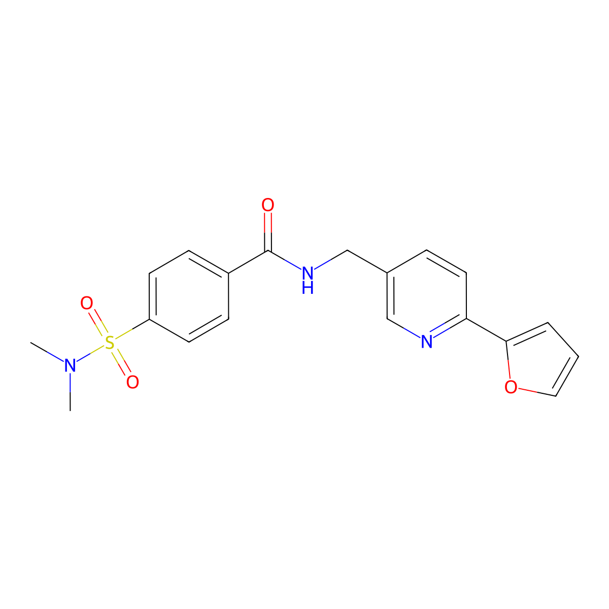 4-(dimethylsulfamoyl)-N-{[6-(furan-2-yl)pyridin-3-yl]methyl}benzamide molecular structure, CAS 1904239-57-1