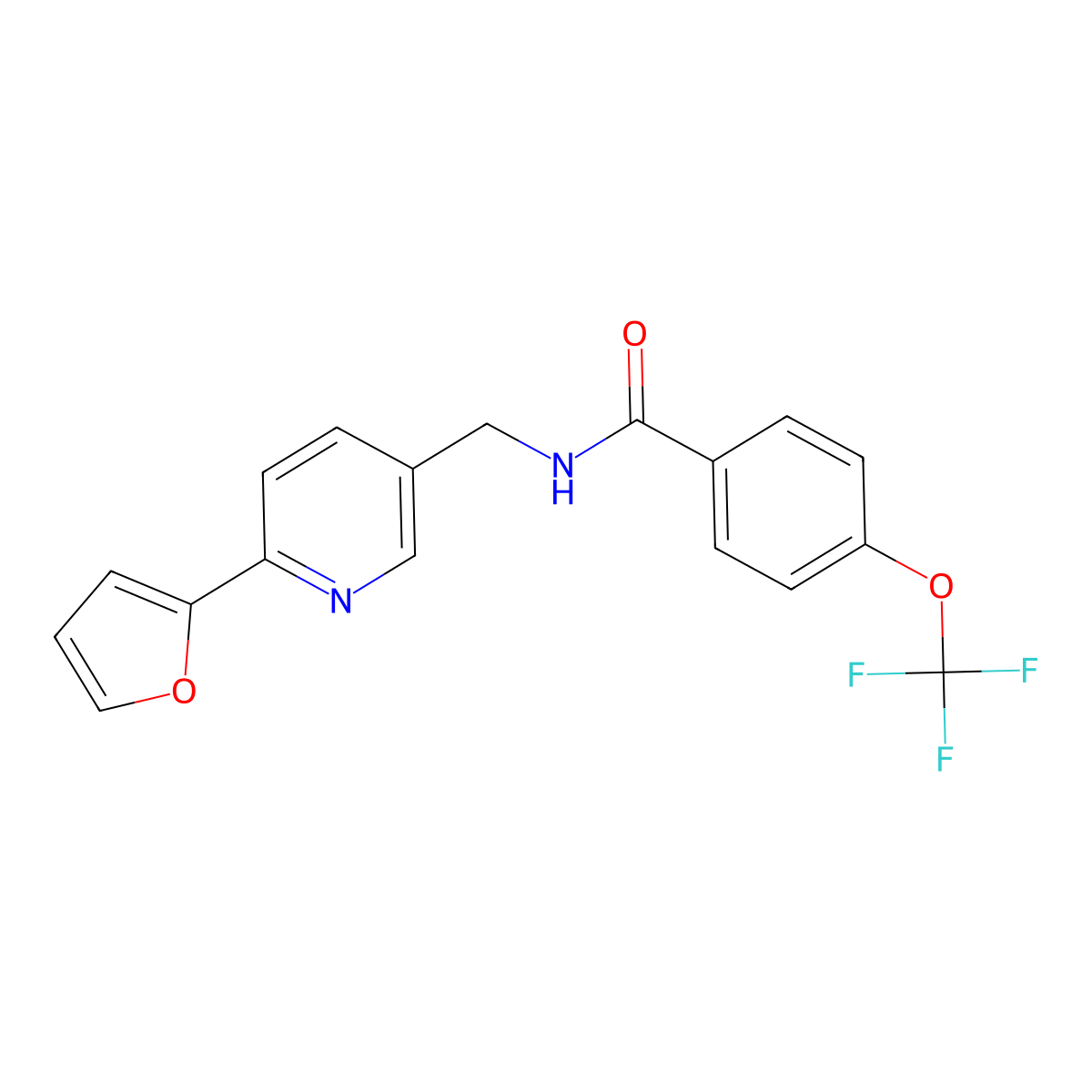 N-{[6-(furan-2-yl)pyridin-3-yl]methyl}-4-(trifluoromethoxy)benzamide molecular structure, CAS 1904239-62-8