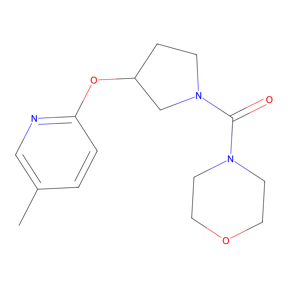 (3-((5-Methylpyridin-2-yl)oxy)pyrrolidin-1-yl)(morpholino)methanone molecular structure, CAS 1904240-49-8